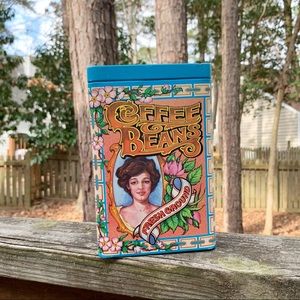 Vintage Coffee Beans Tin Container